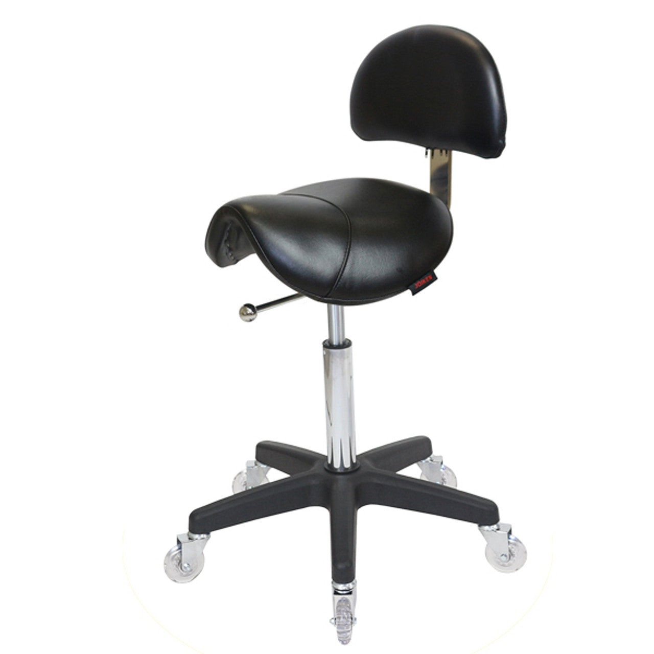 Saddle Stool with Back Black - Black Base