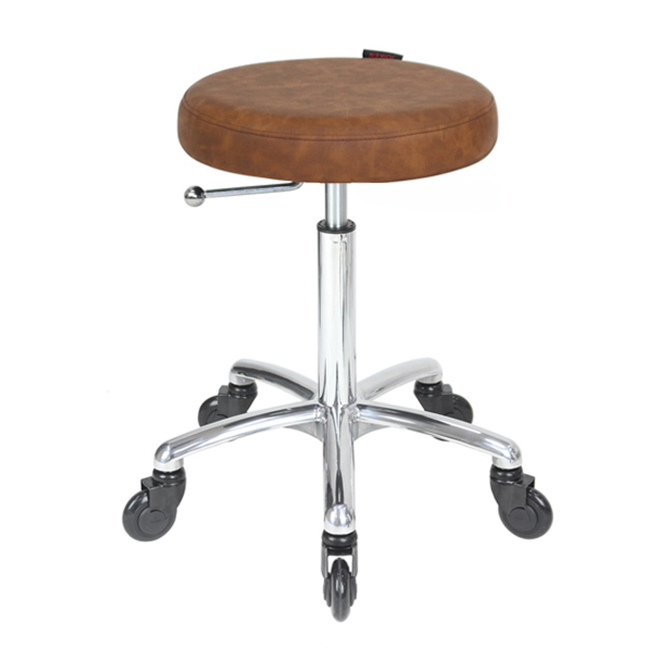 Turbo Stool Tan - Chrome Base - Click'n Clean Castor Wheels