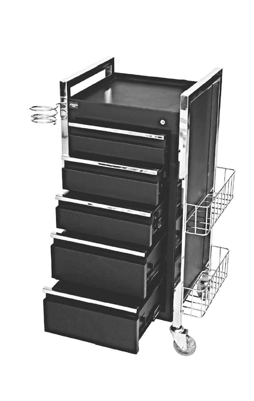 Twilight 5 Drawer Hairdressing Beauty Trolley - Chrome Frame