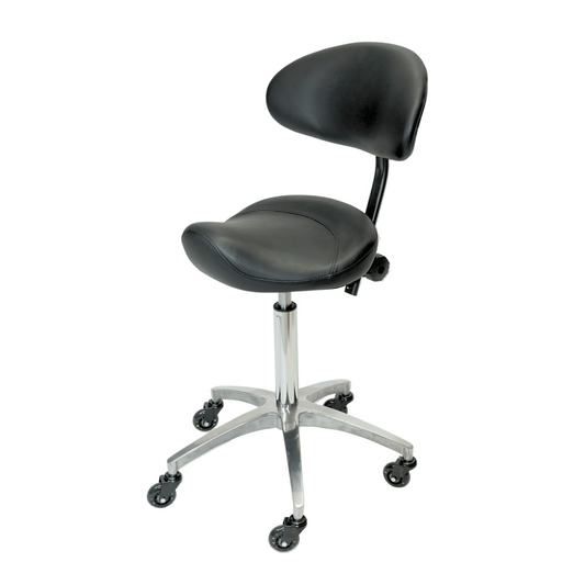 LM Medical Grade Saddle Stool with Backrest