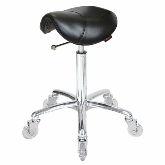 Saddle Stool No Back Black - Chrome Base