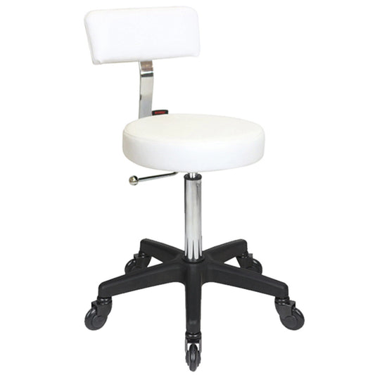 Sprint Stool White - Black Base - Click'n Clean Castor Wheels