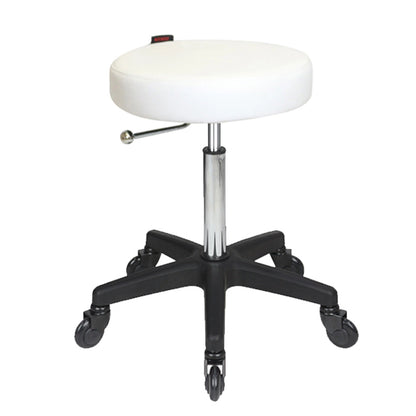 Turbo Stool White - Black Base - Click'n Clean Castor Wheels