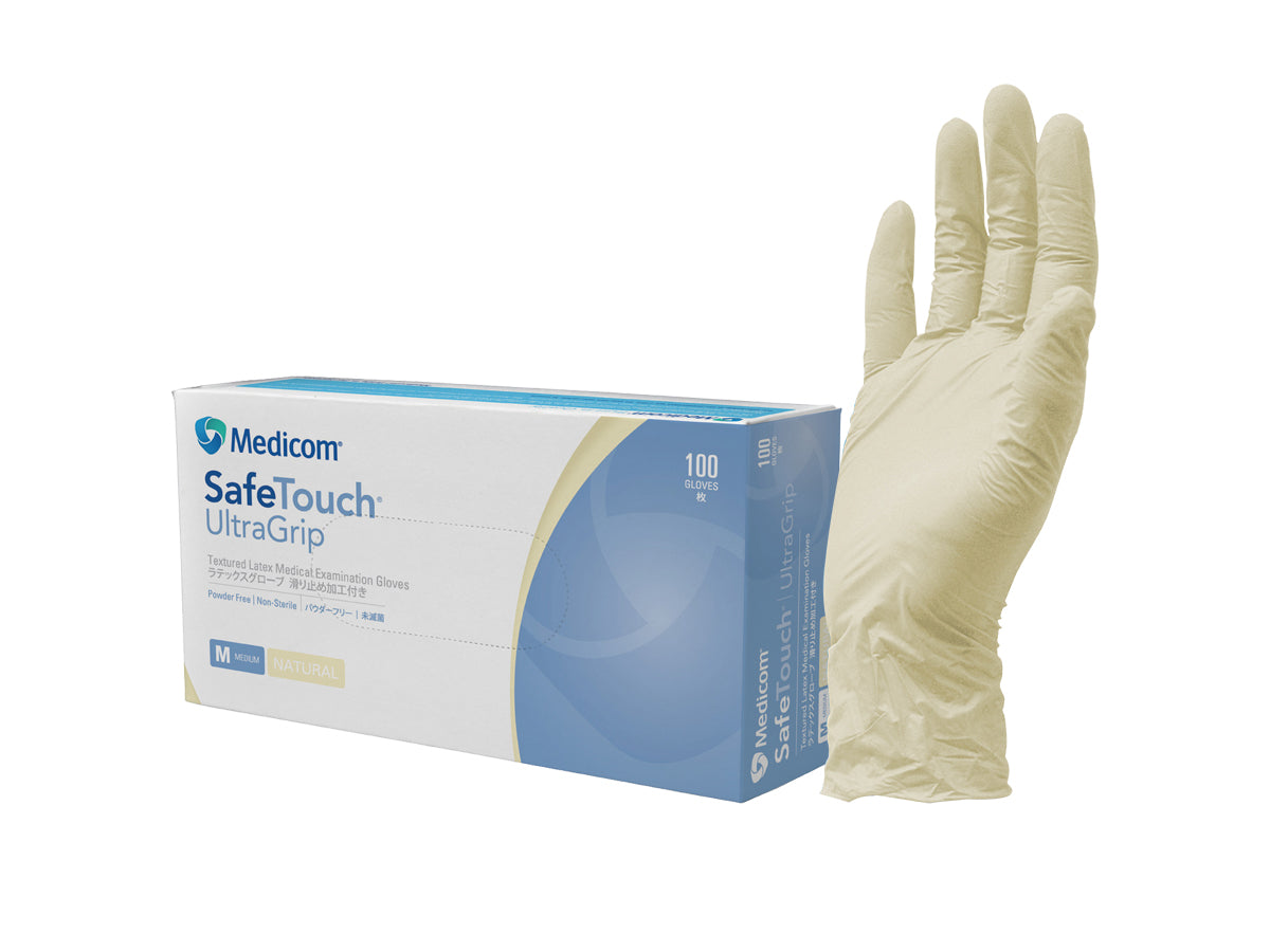 SafeTouch Ultra Grip - Latex Powder Free Textured Examination Gloves - LuxeMED