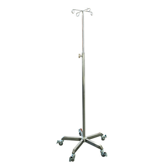 Stainless Steel IV Stand Four Hook - LuxeMED