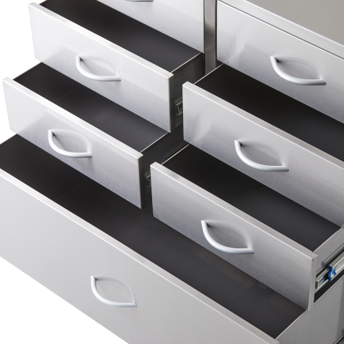 Stainless Steel Resuscitation Trolley - Seven Drawer - LuxeMED