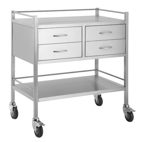 Stainless Steel Double Trolley - LuxeMED